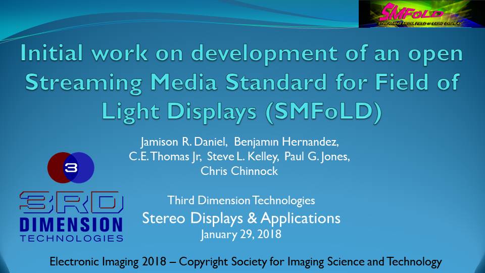 SMFoLD presentation at Electronic Imaging 2018
